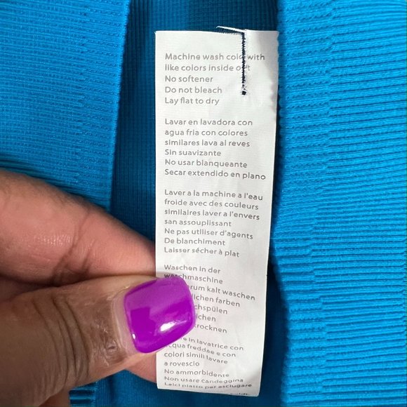 FABLETICS Women's Medium Blue High Rise Seamless Athletic Leggings - Picture 5 of 6